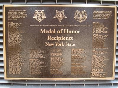 NEW YORK STATE MEDAL OF HONOR MEMORIAL PLAQUE