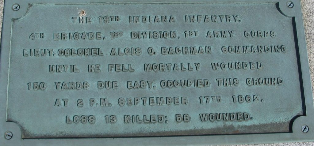 THE 19TH INDIANA INFANTRY WAR MEMORIAL PLAQUE