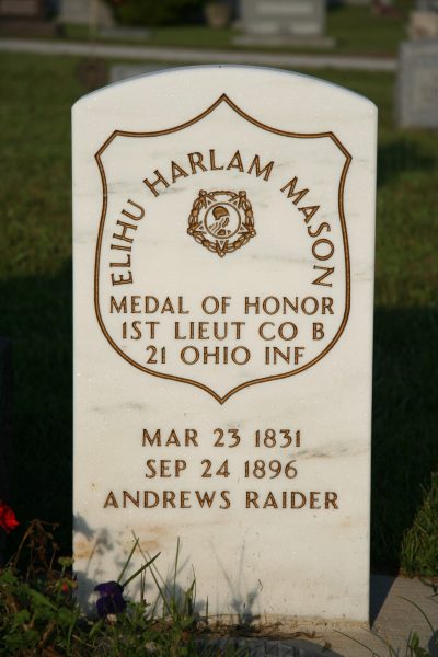 1ST LIEUT. ELIHU HARLAM MASON MEDAL OF HONOR GRAVESTONE