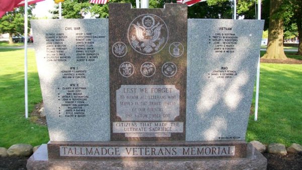TALLMADGE VETERANS MEMORIAL CLOSEUP