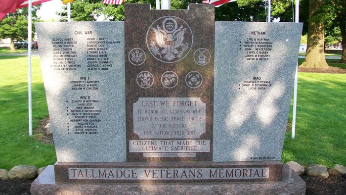 TALLMADGE VETERANS MEMORIAL CLOSEUP