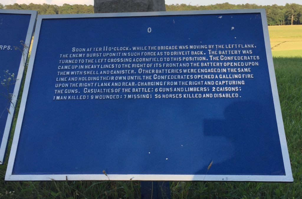 8TH BATTERY, INDIANA LIGHT ARTILLERY WAR MEMORIAL PLAQUE B