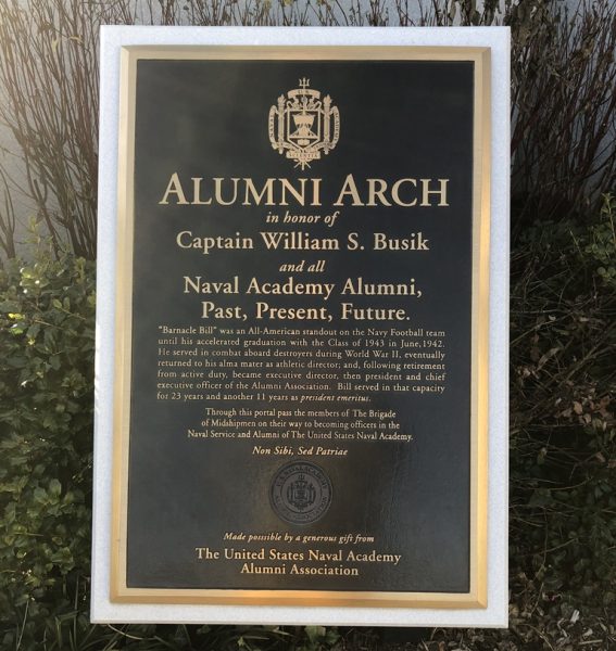 ALUMNI ARCH CAPTAIN WILLIAM S. BUSIK MEMORIAL PLAQUE