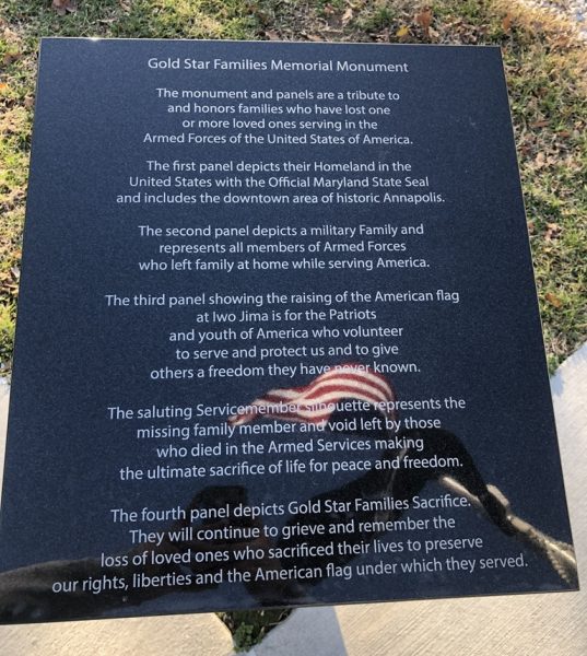 ANNAPOLIS GOLD STAR FAMILIES MEMORIAL PLAQUE