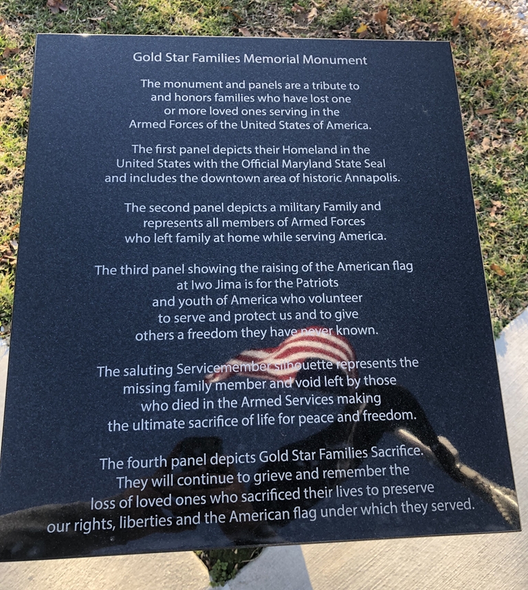 ANNAPOLIS GOLD STAR FAMILIES MEMORIAL PLAQUE
