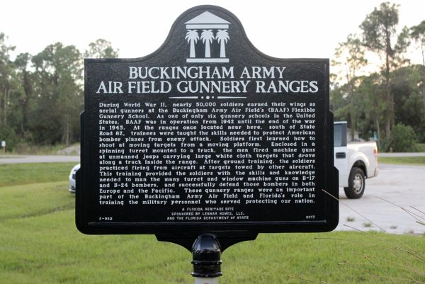 BUCKINGHAM ARMY AIR FIELD GUNNERY RANGES MEMORIAL MARKER