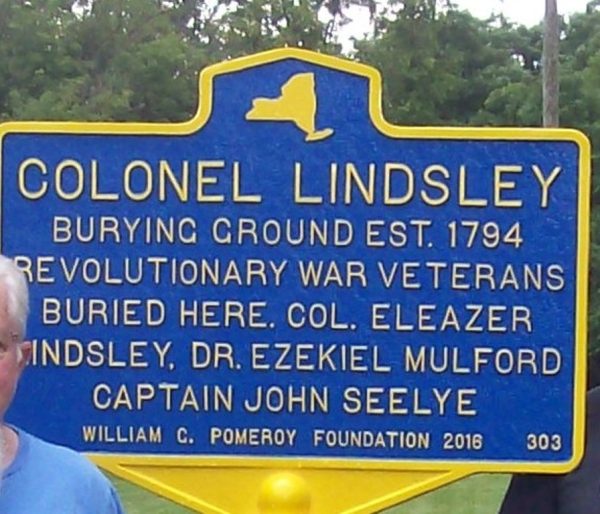 COLONEL LINDELEY REVOLUTIONARY WAR MEMORIAL MARKER