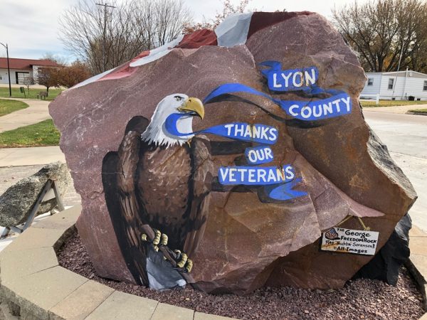 GEORGE FREEDOM ROCK VETERANS MEMORIAL SIDE A