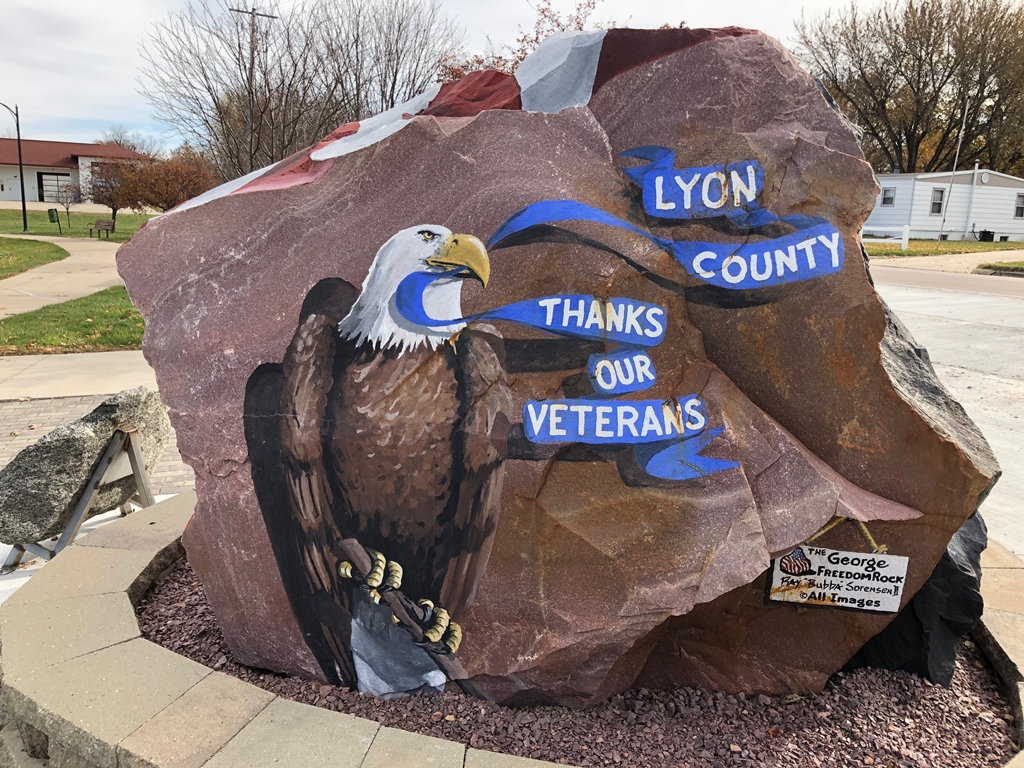 GEORGE FREEDOM ROCK VETERANS MEMORIAL SIDE A