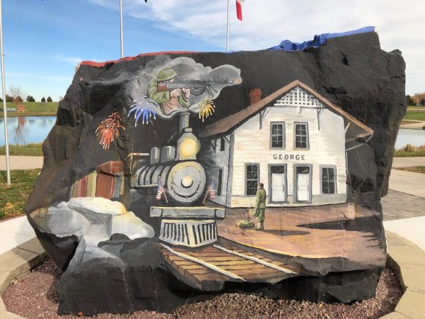 GEORGE FREEDOM ROCK VETERANS MEMORIAL SIDE B