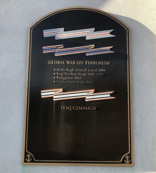 GLOBAL WAR ON TERRORISM MEMORIAL PLAQUE
