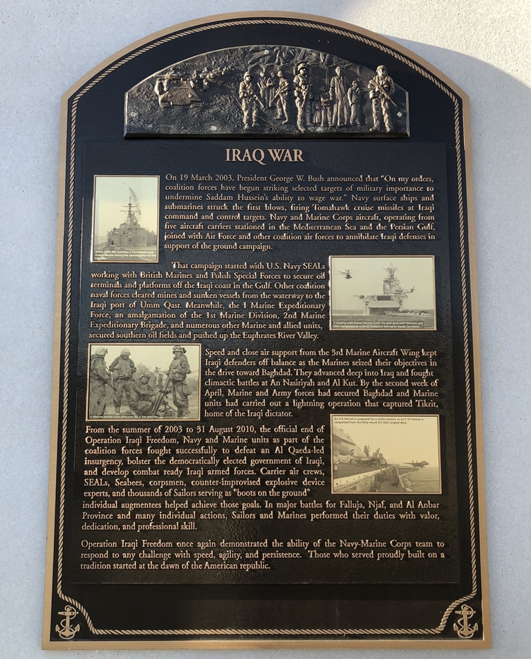 IRAQ WAR MEMORIAL PLAQUE