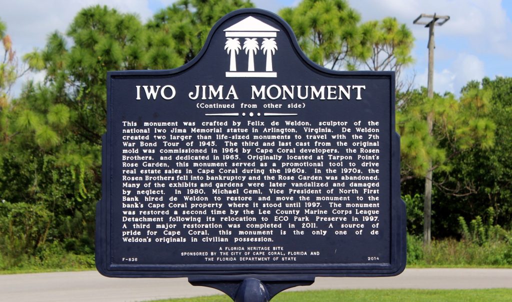 IWO JIMA MONUMENT MARKER BACK