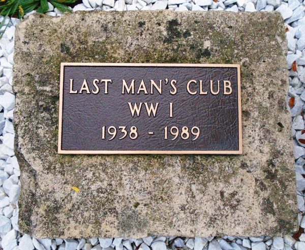 LAST MAN’S CLUB WWI 1938-1989 MEMORIAL