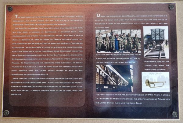 SCOTTSDALE MERCI TRAIN MEMORIAL PLAQUE C