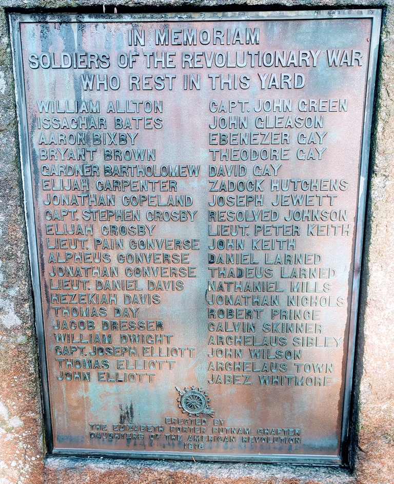THOMPSON REVOLUTIONARY WAR MEMORIAL PLAQUE