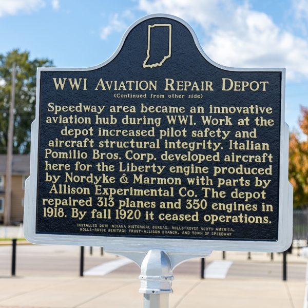 WW I AVIATION REPAIR DEPOT MEMORIAL MARKER BACK