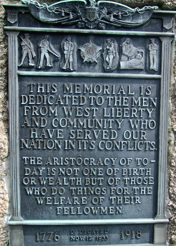 WEST LIBERTY CONFLICTS MEMORIAL PLAQUE