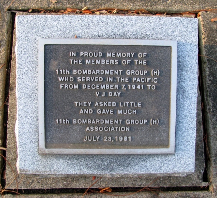 11TH BOMBARDMENT GROUP (H) WAR MEMORIAL PLAQUE