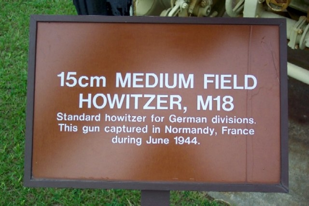 15CM MEDIUM FIELD HOWITZER M18 WAR MEMORIAL PLAQUE