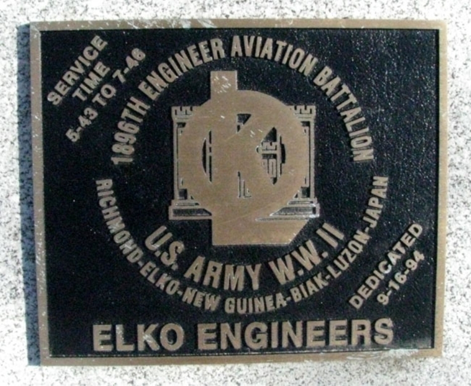 1896TH ENGINEER AVIATION BATTALION WAR MEMORIAL PLAQUE