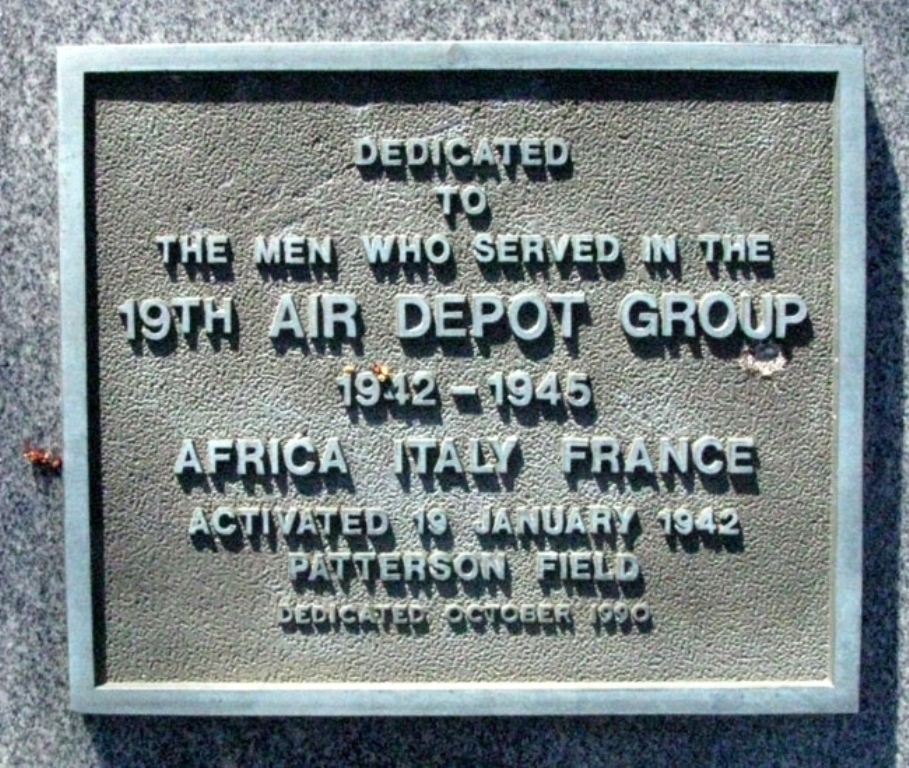 19TH AIR DEPOT GROUP WAR MEMORIAL PLAQUE