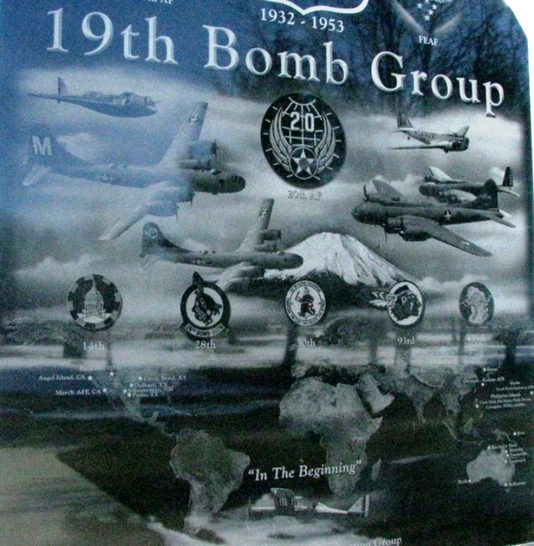 19TH BOMB GROUP WAR MEMORIAL FRONT DETAIL