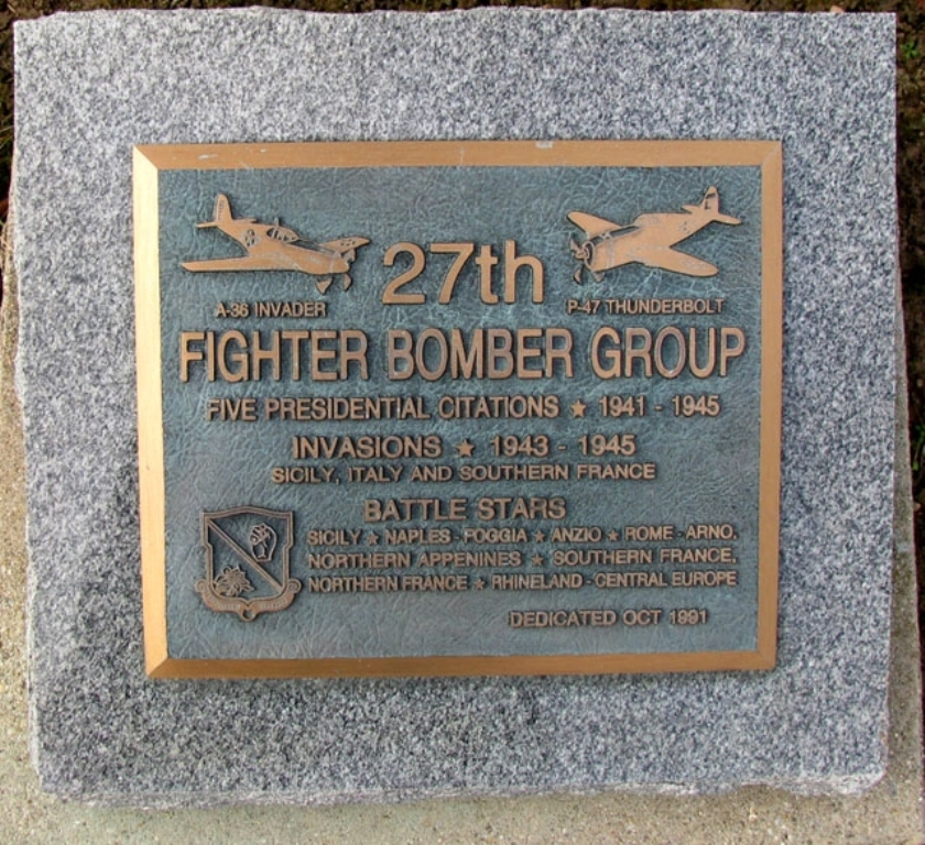 27TH FIGHTER BOMBER GROUP WAR MEMORIAL PLAQUE