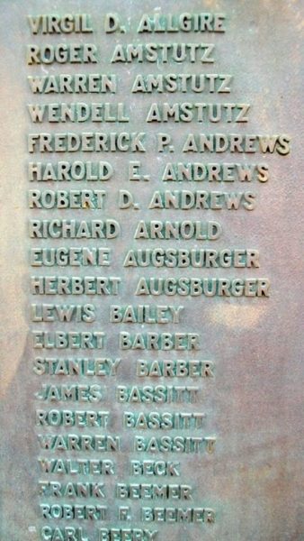 BEAVERDAM & VICINITY WORLD WAR II MEMORIAL PLAQUE B