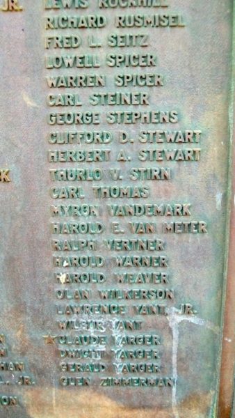 BEAVERDAM & VICINITY WORLD WAR II MEMORIAL PLAQUE G