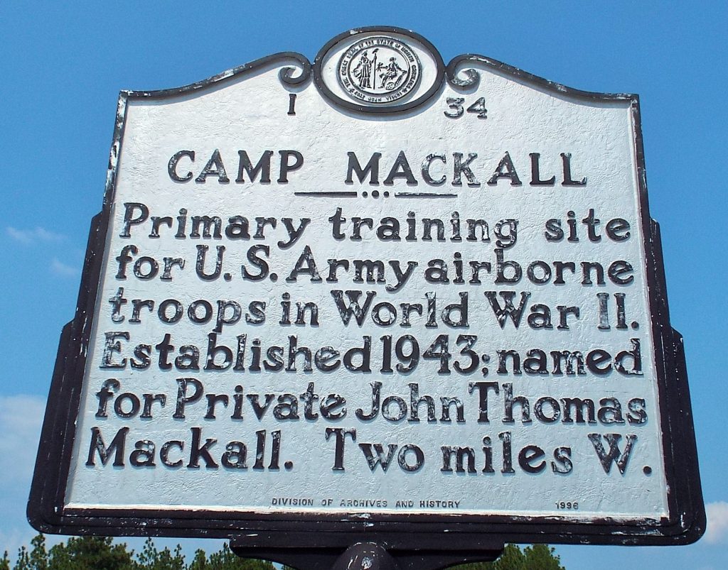 CAMP MACKALL WAR MEMORIAL MARKER