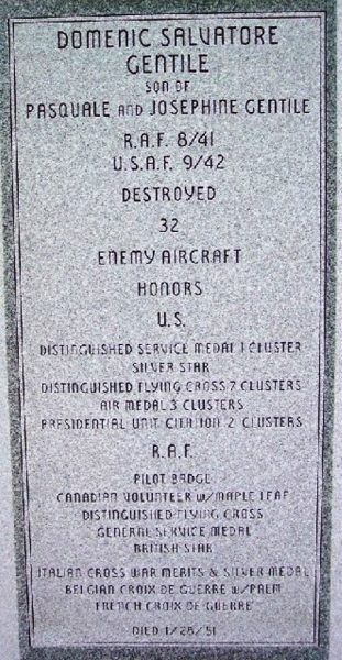 CAPT. DON GENTILE WAR MEMORIAL STONE