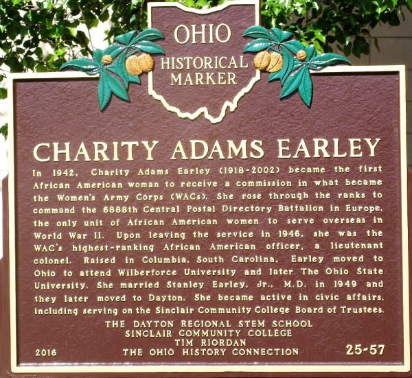 CHARITY ADAMS EARLY WAR MEMORIAL MARKER