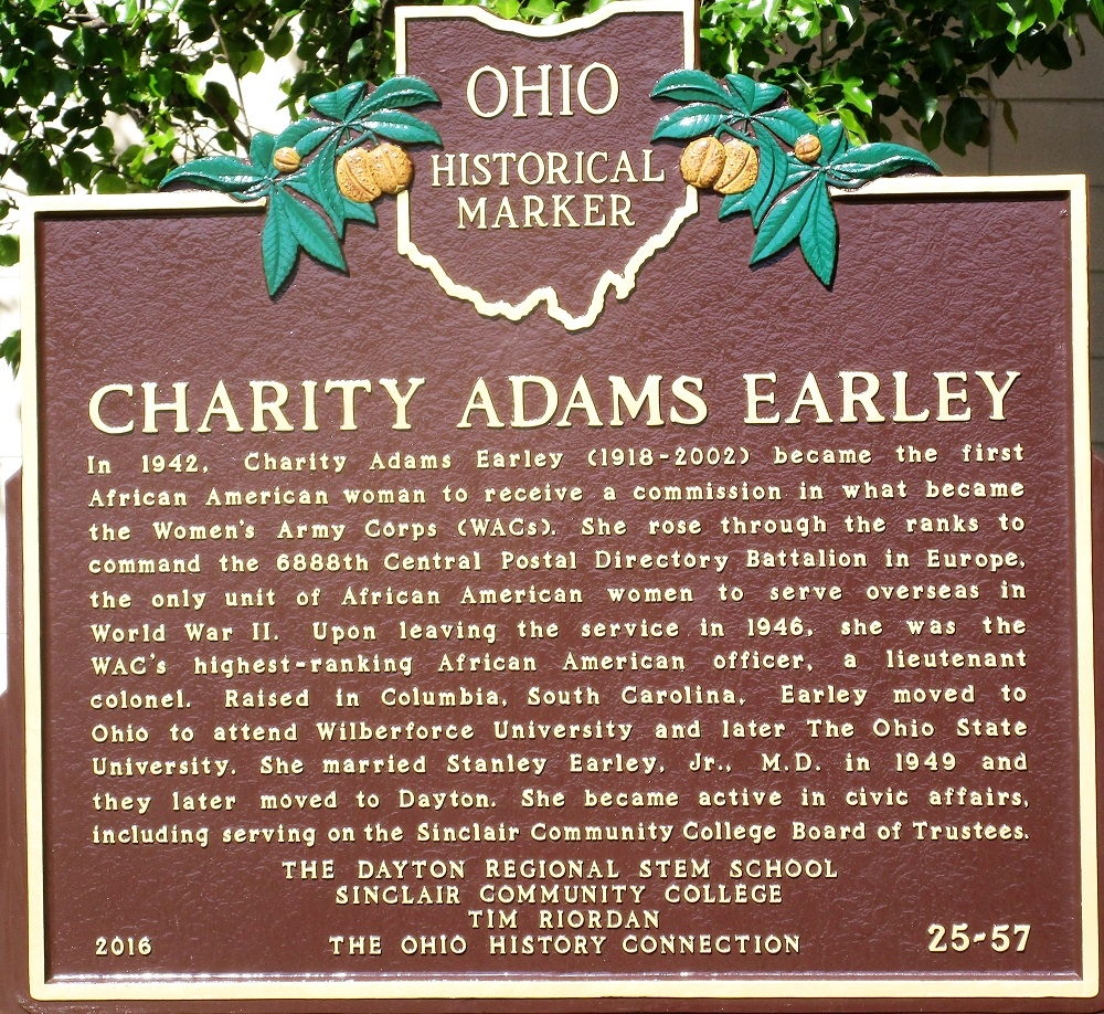 CHARITY ADAMS EARLY WAR MEMORIAL MARKER