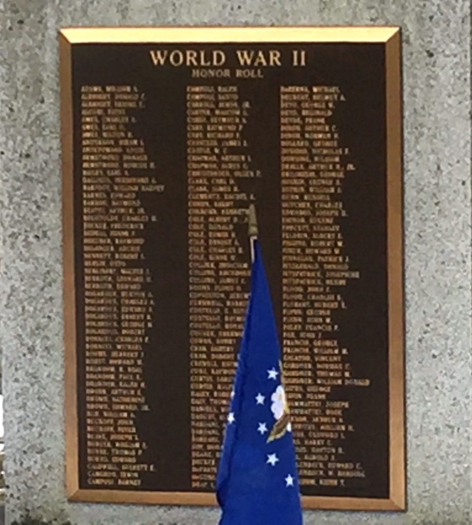 COXSACKIE WORLD WAR II MEMORIAL PLAQUE B