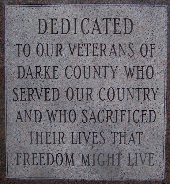DARKE COUNTY GOLD STAR MOTHERS VETERANS MEMORIAL DEDICATION STONE A
