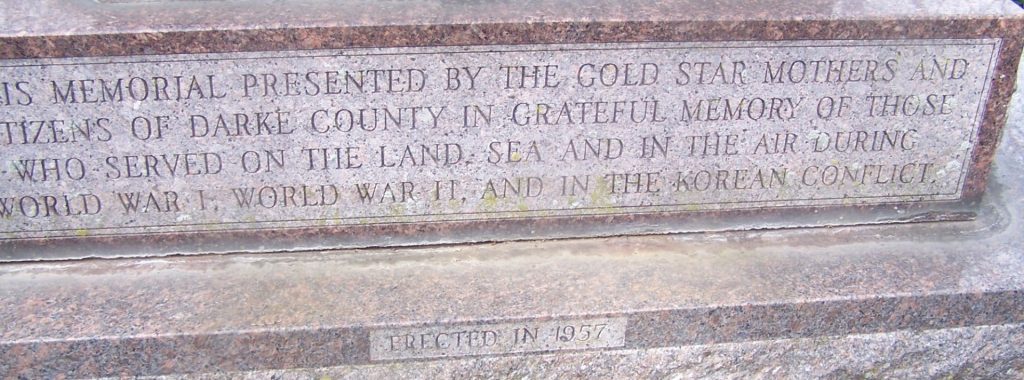 DARKE COUNTY GOLD STAR MOTHERS VETERANS MEMORIAL DEDICATION STONE B