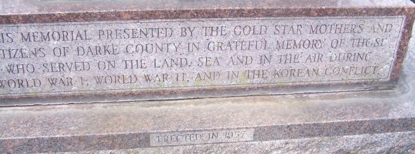DARKE COUNTY GOLD STAR MOTHERS VETERANS MEMORIAL DEDICATION STONE B