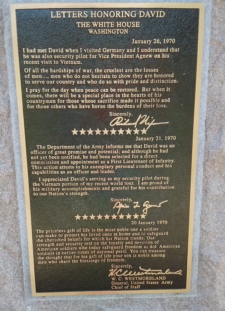 DAVID K. AESCHLIMAN WAR MEMORIAL PLAQUE B