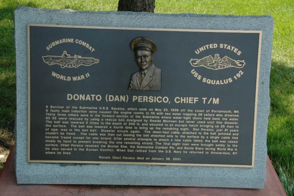 DONATO (DAN) PERSICO, CHIEF T/M WAR MEMORIAL PLAQUE