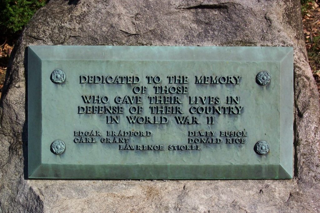 GALLOWAY WORLD WAR II MEMORIAL PLAQUE