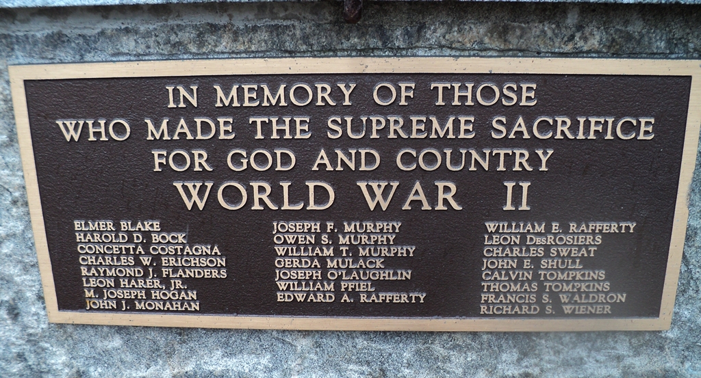 HIGHLAND FALLS SUPREME WORLD WAR II MEMORIAL PLAQUE