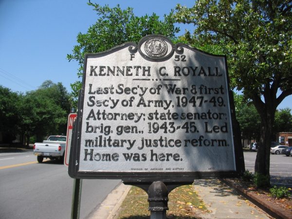 KENNETH C. ROYAL WAR MEMORIAL MARKER