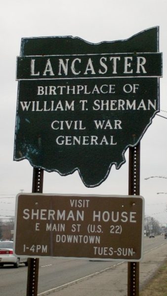 LANCASTER BIRTHPLACE OF WILLIAM T. SHERMAN MEMORIAL MARKER