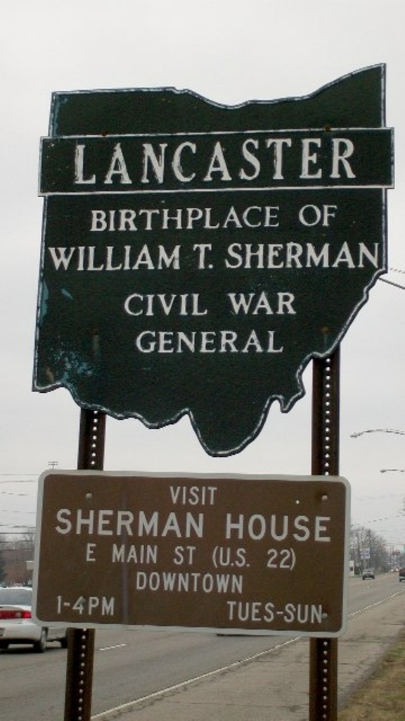 LANCASTER BIRTHPLACE OF WILLIAM T. SHERMAN MEMORIAL MARKER