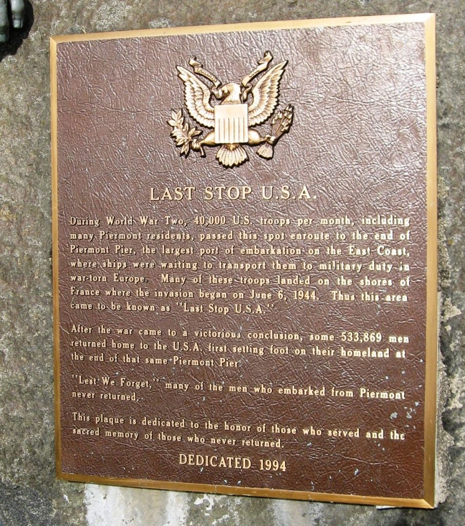 LAST STOP U.S.A. WAR MEMORIAL PLAQUE