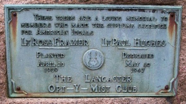 LIEUTENANTS ROSS FRAZIER AND PAUL HUGHES MEMORIAL PLAQUE