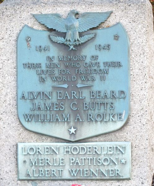 MT. MORIAH CEMETERY WORLD WAR II MEMORIAL PLAQUE