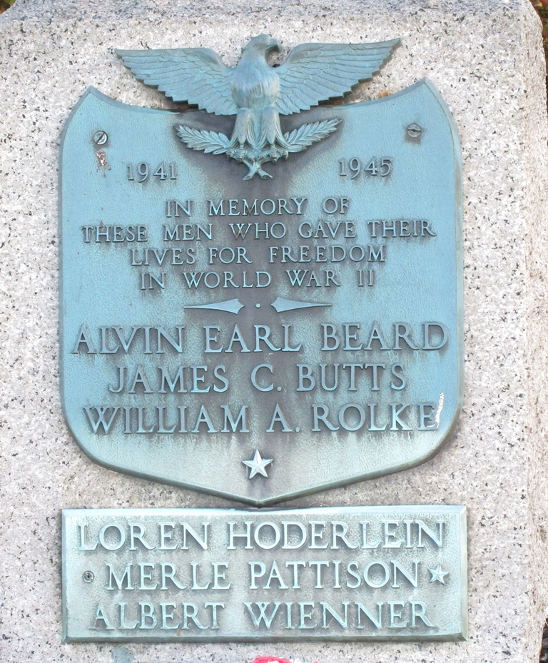 MT. MORIAH CEMETERY WORLD WAR II MEMORIAL PLAQUE