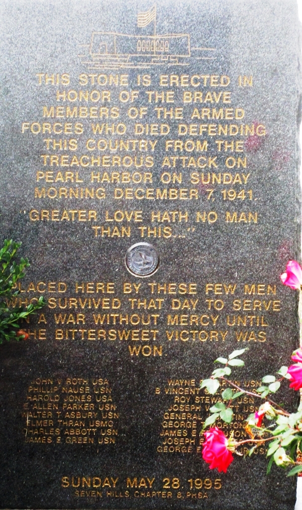 NEW RICHMOND PEARL HARBOR MEMORIAL CLOSE-UP